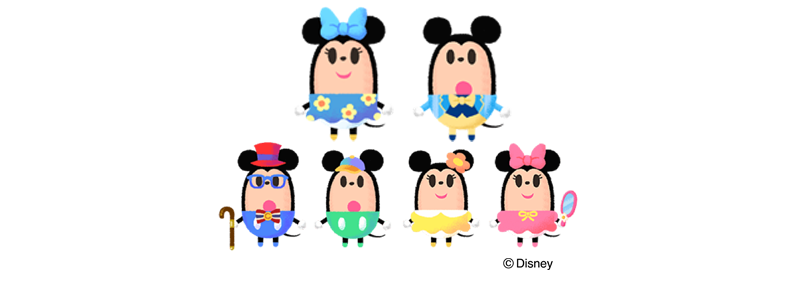 This is a dress-up image of Minnie and Mickey as little dolls.